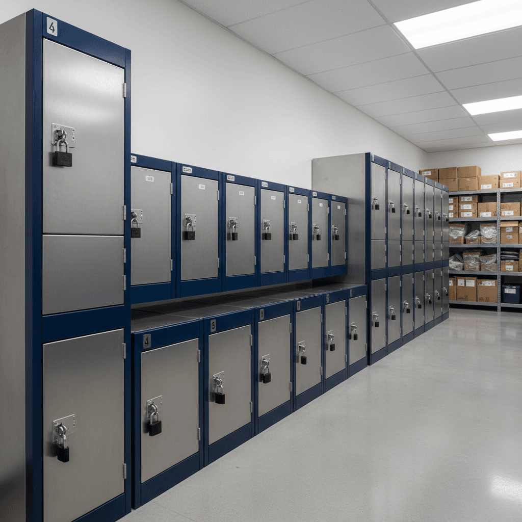 Standard evidence storage lockers in various sizes